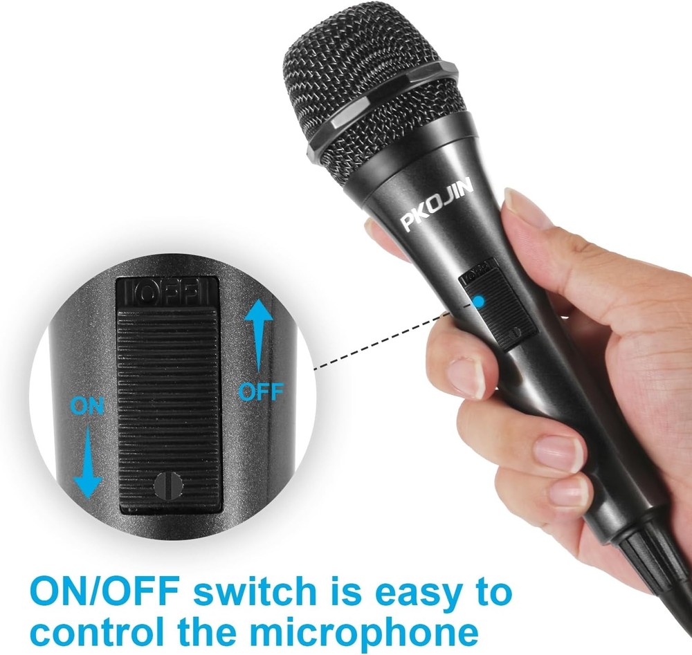 Dynamic Karaoke Microphone for Singing, Vocal Wired Black