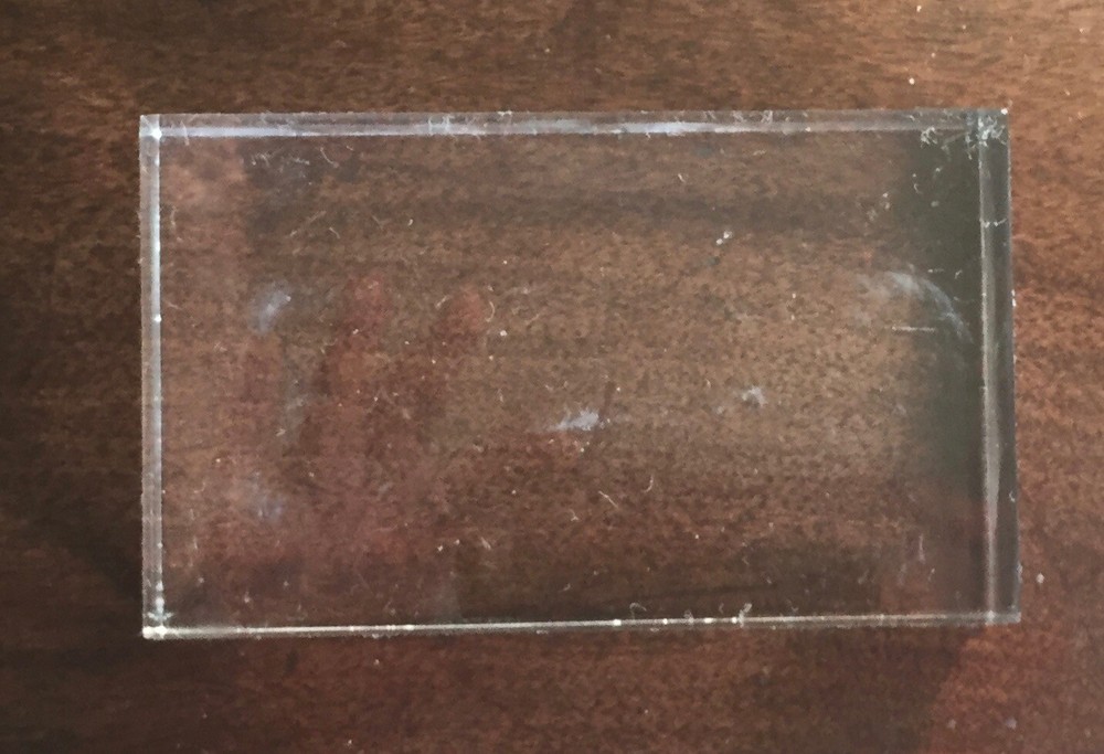 Vintage Clear Acrylic Lucite Rectangular Display Base Block Brick Cube 5" x 3"