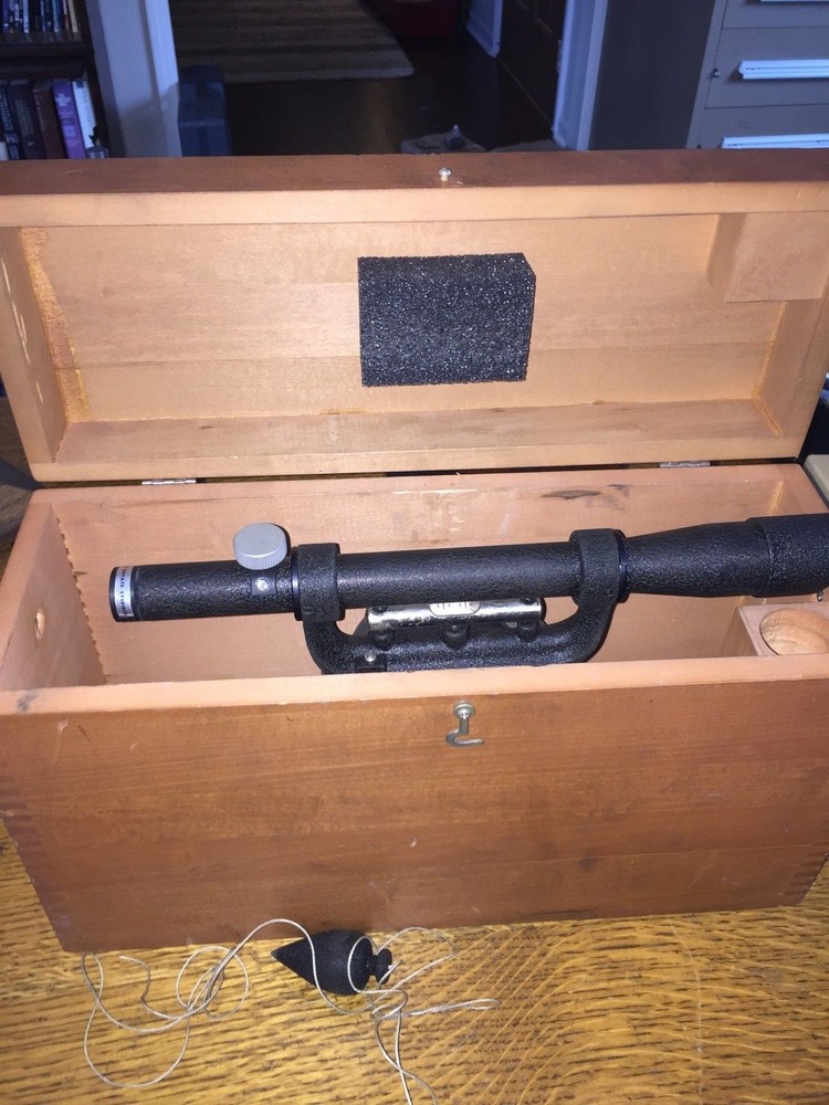 Starrett Survey Transit in Wooden Box Leather Strap