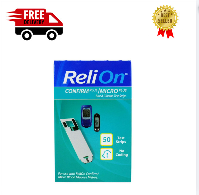 ReliOn Confirm Micro Blood Glucose Test Strips, 50 Count