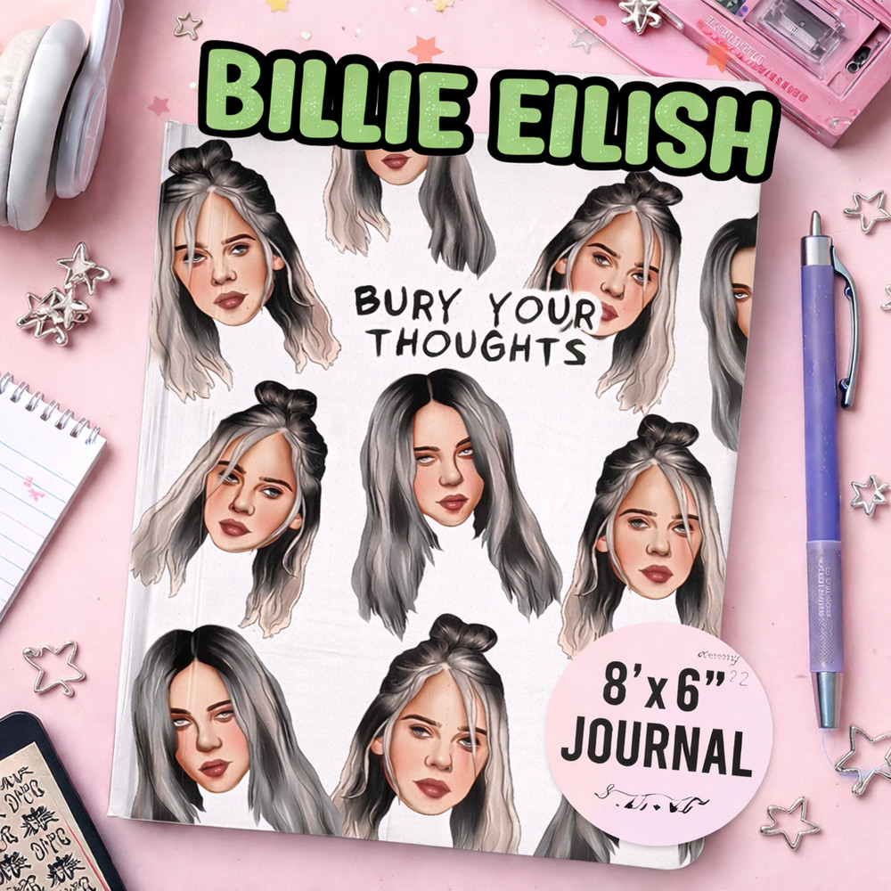 BILLIE EILISH Lined Notebook Central 23 JOURNAL 8"x6" Notes Gift England