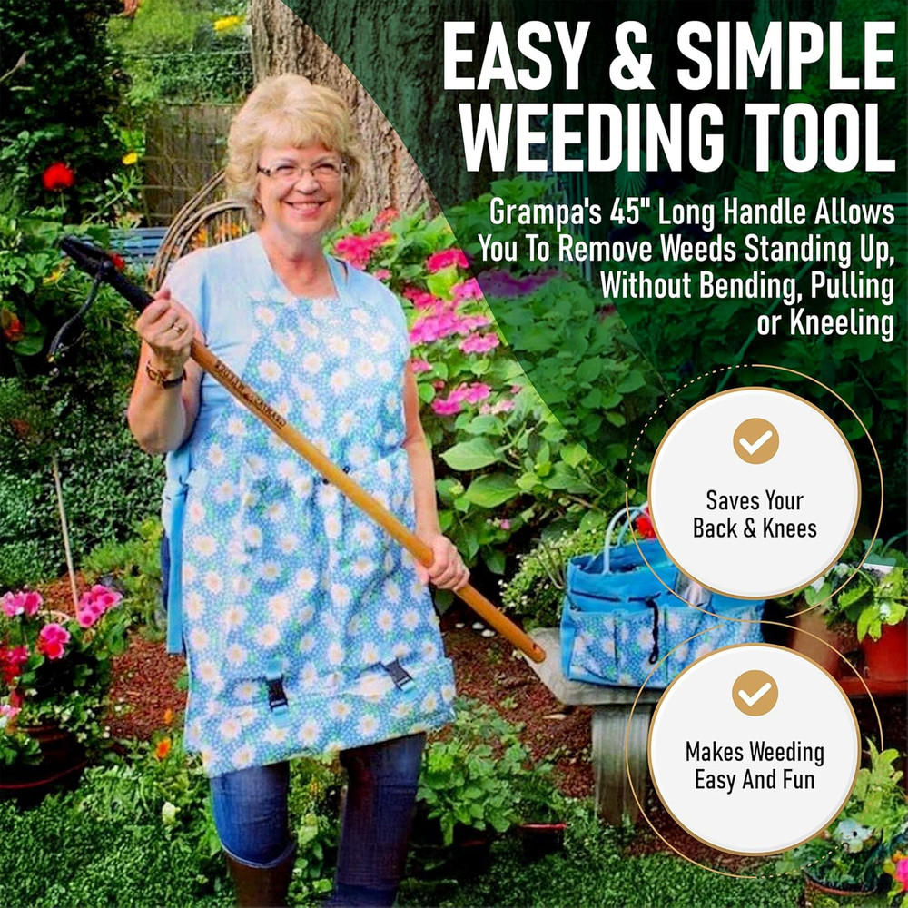 - the Original Stand up Weed Puller Tool with Long Handle - Made with Real Bambo