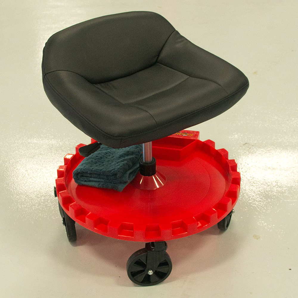 Creeper Seat Monster Padded Rolling Mobile Work Stool Adjustable Height Mechanic