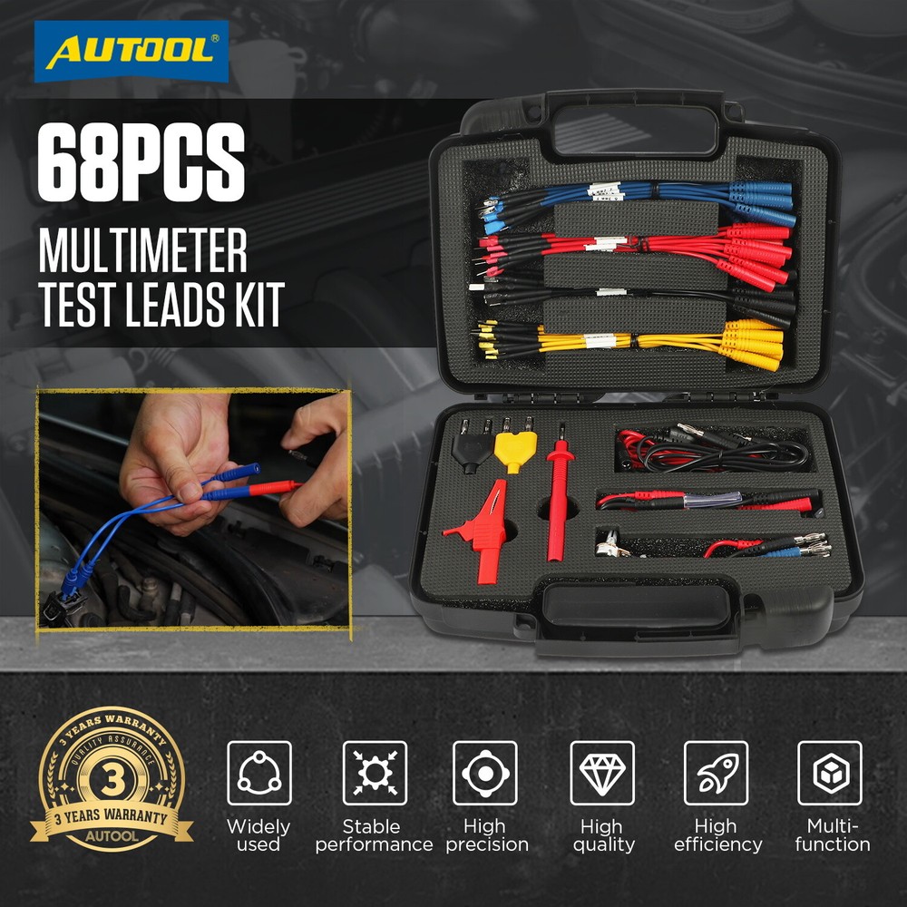 68PCS Multimeter Test Leads Kit Automotive Electrical Circuit Test Diagnostic