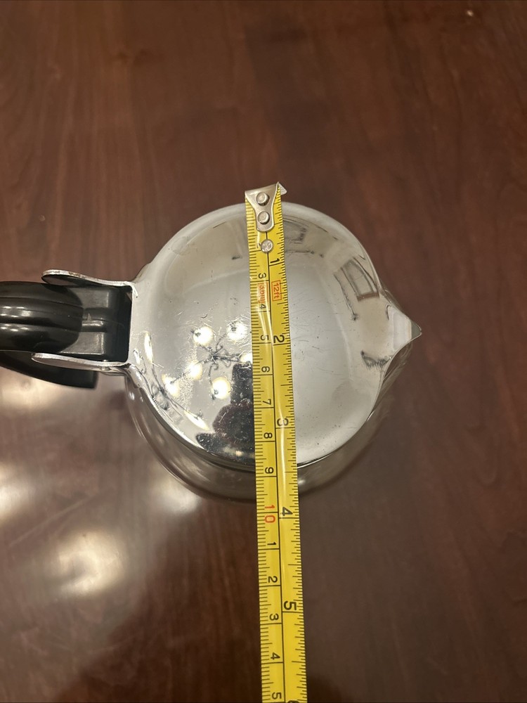 Glass Coffee Server 5 C with Bakelite Handle & Attached Lid Vtg MCM