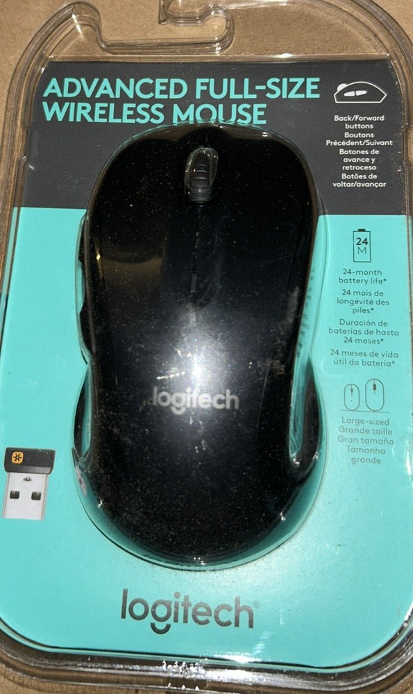 Logitech Advanced Full-Size Wireless Mouse USB Receiver