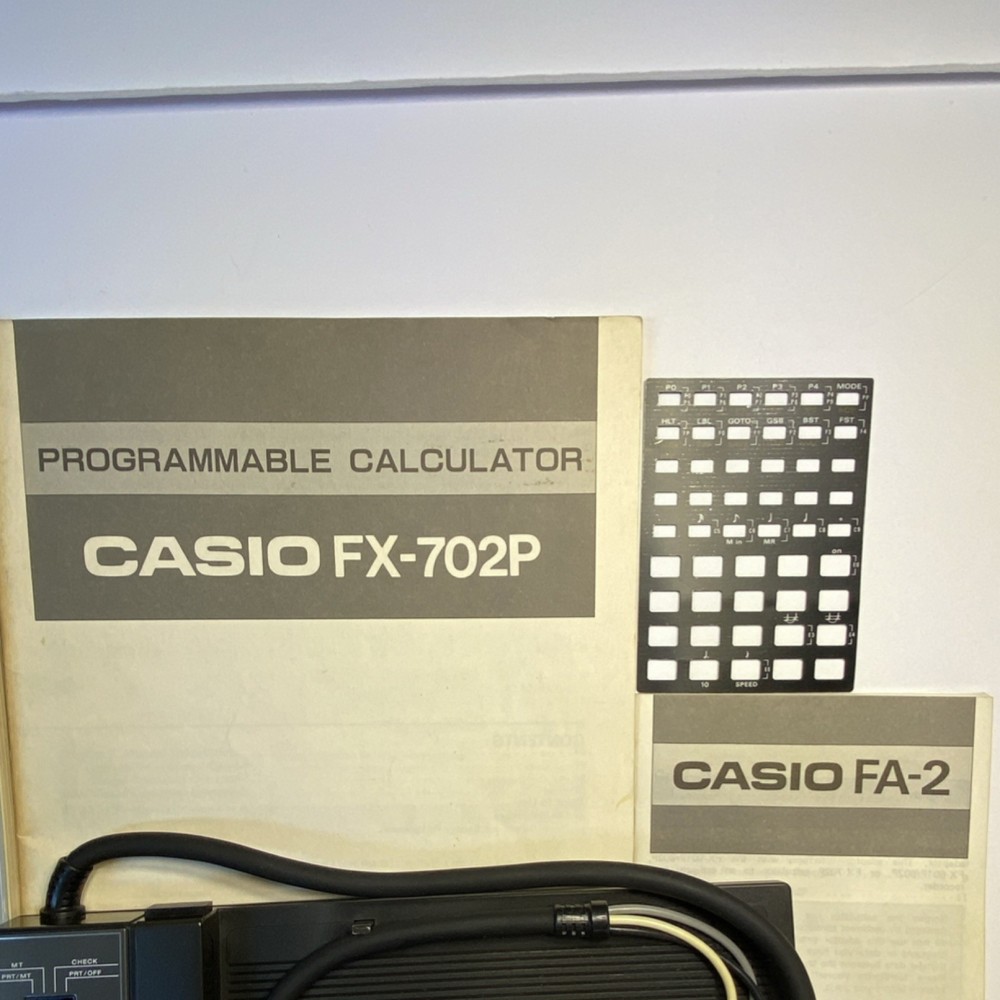 Casio FX-702P Vintage Programmable Calculator w/ FA-2 Cassette Interface, Manual