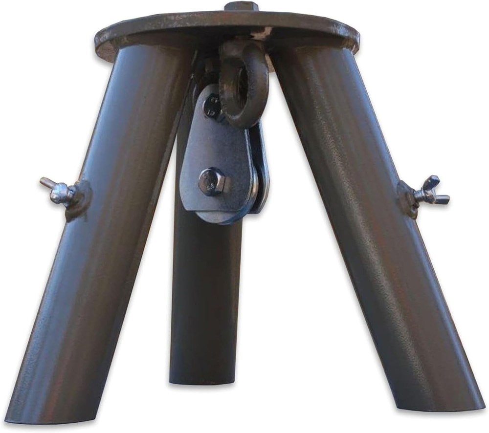 Tripod Header Unit w/Pulley Feeder Stump Puller Camping Hunting Hanging Fire Pit