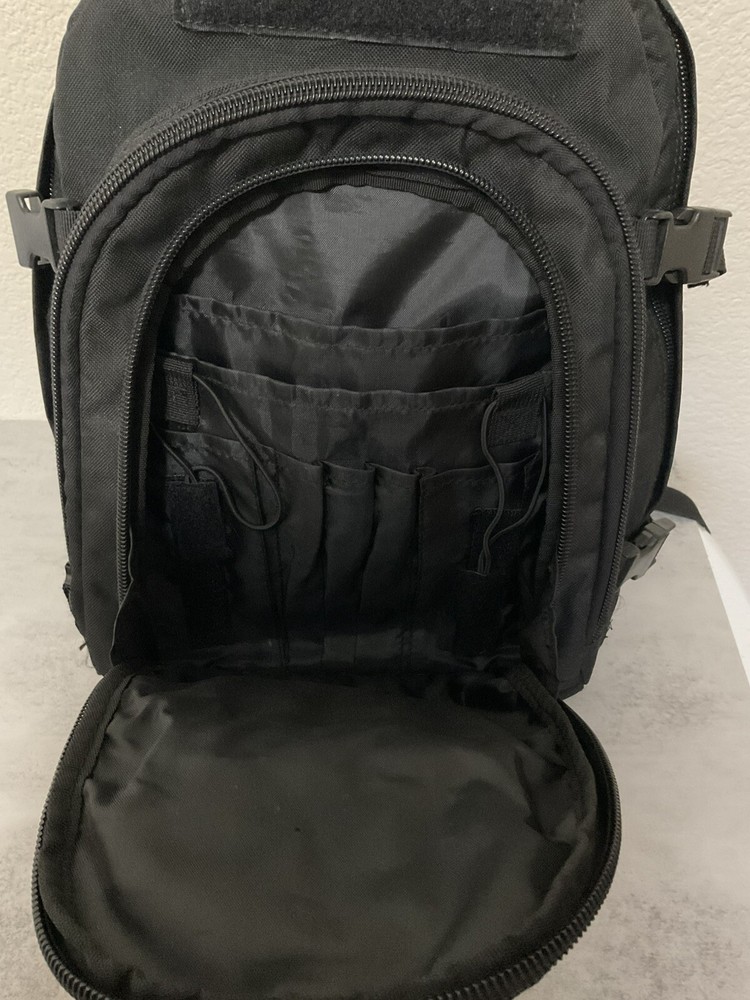 Fox Tactical Backpack Black Multi Compartments Hiking Outdoors - See Notes