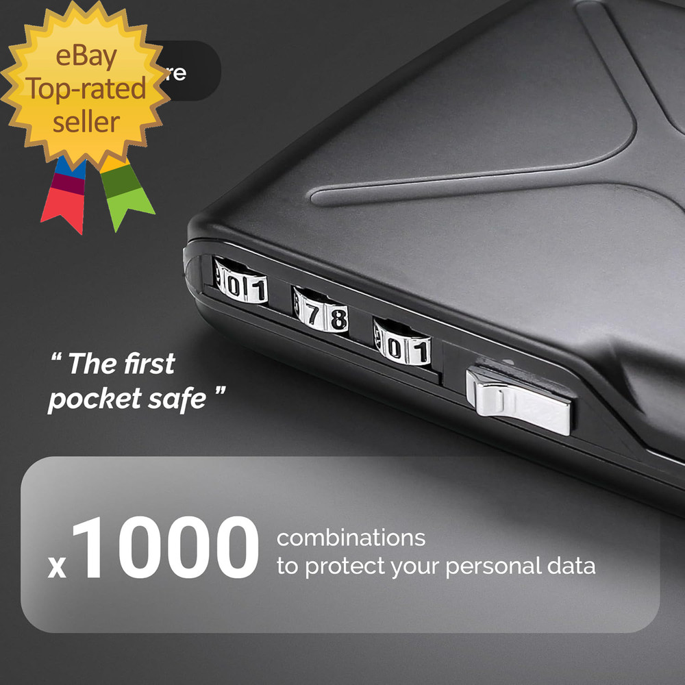 Aluminum Code Wallet Lockable with a 3 Digit Code RFID Protection against