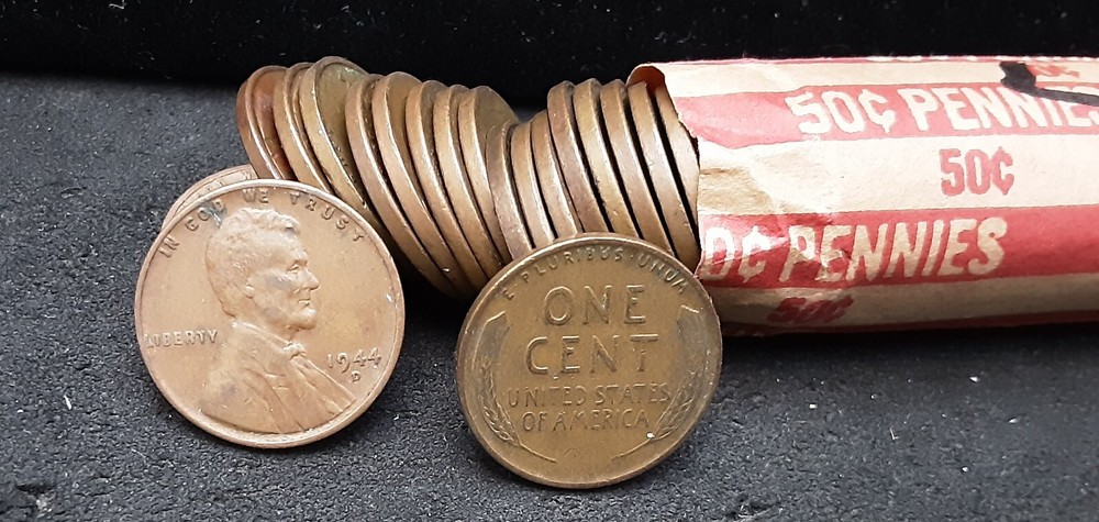 1944-D LINCOLN WHEAT CENT ROLL - CIRCULTAED - K2
