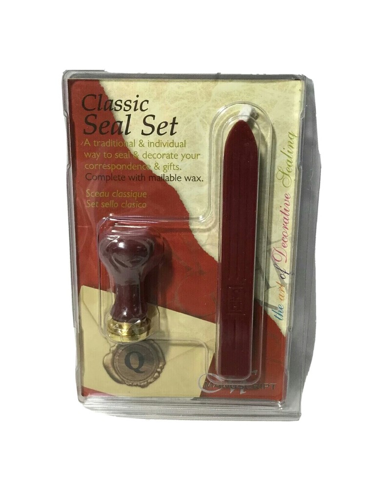 Classic Initial Sealing Set Wtih Red Wax Letter Q, MSH725-Q