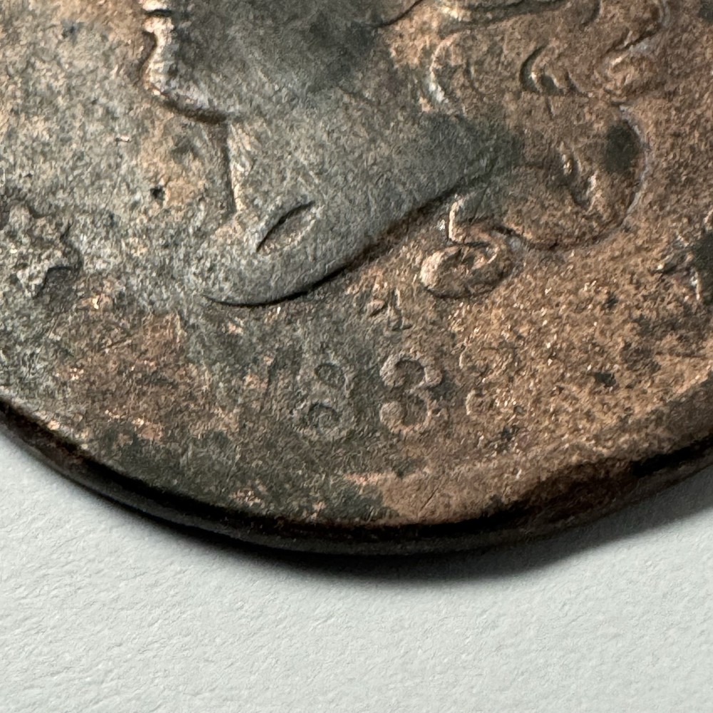 1833 Coronet Head Large Cent US 1C Copper Coin