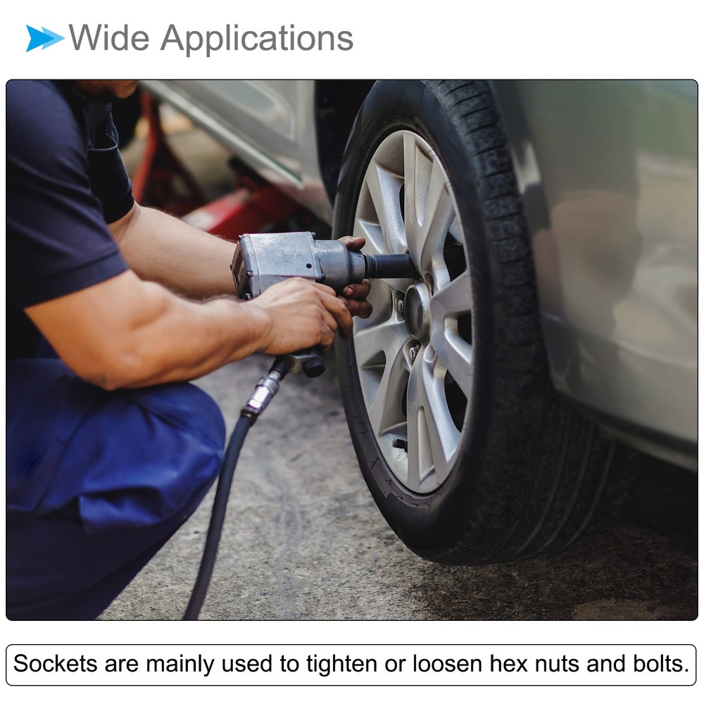 Deep Socket Set 20mm 1/2" Drive 6-Point Socket CR-V with 1/4" Hex Shaft