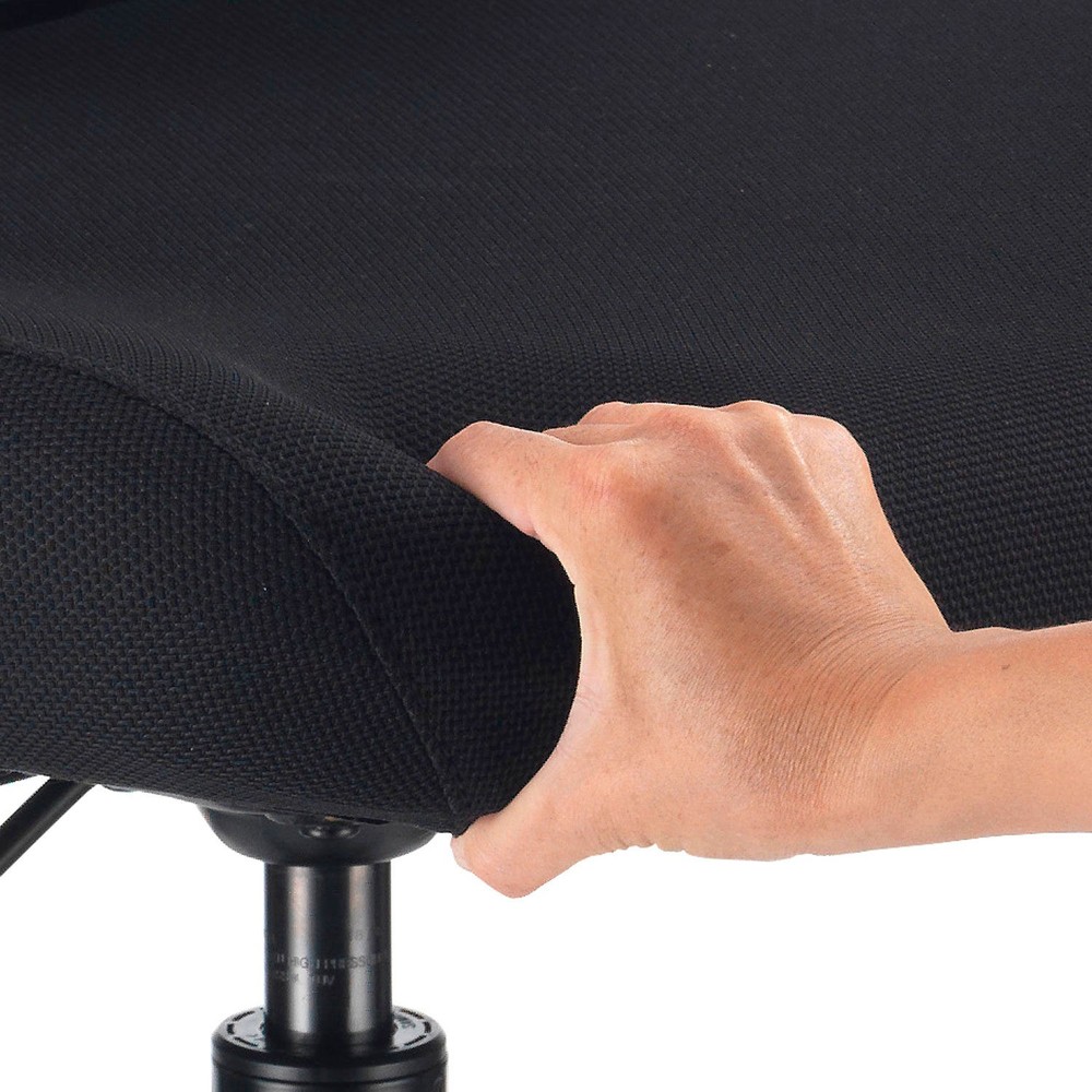 Mesh Back Task Stool Black Adjustable Arms High Back