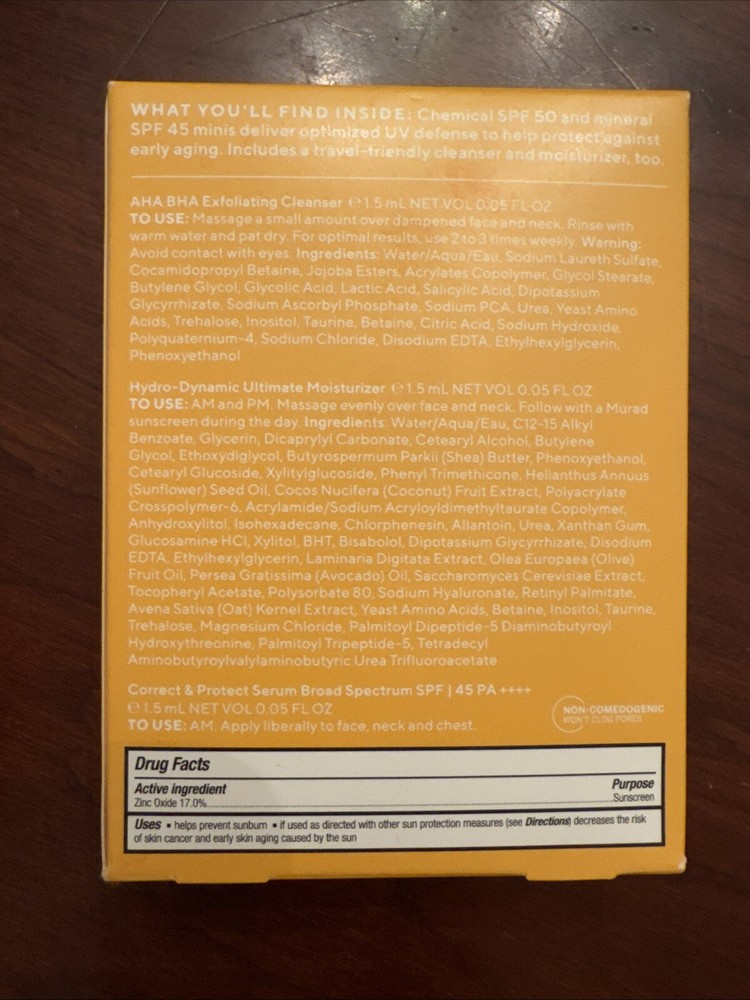 Murad SPF Travel Size Sample Suncreen Set for AM & PM INCLUDES 3 FREE SAMPLES