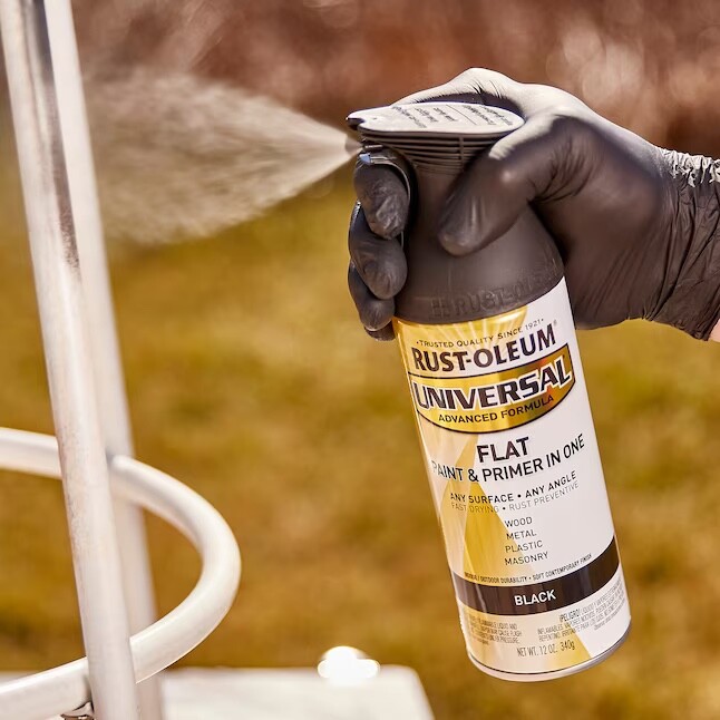 Rust-Oleum 245198, 12 Oz, Flat Black Universal All Surface Spray Paint