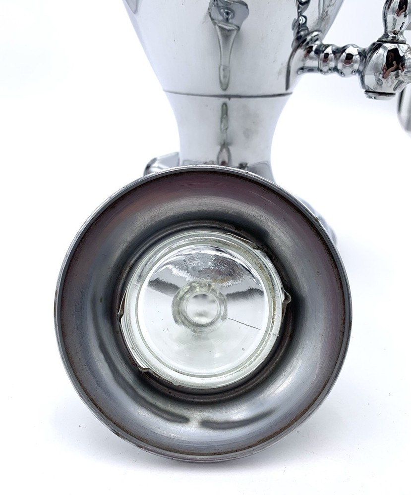 VTG Crescent Silverware Art Deco Chrome Percolator Bakelite (?) Handles: Tested!