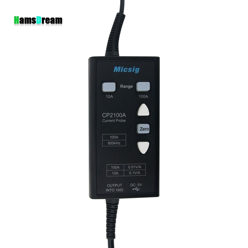 Micsig CP2100A 800KHz 10A/100A AC DC Current Probe for Oscilloscopes +Interface