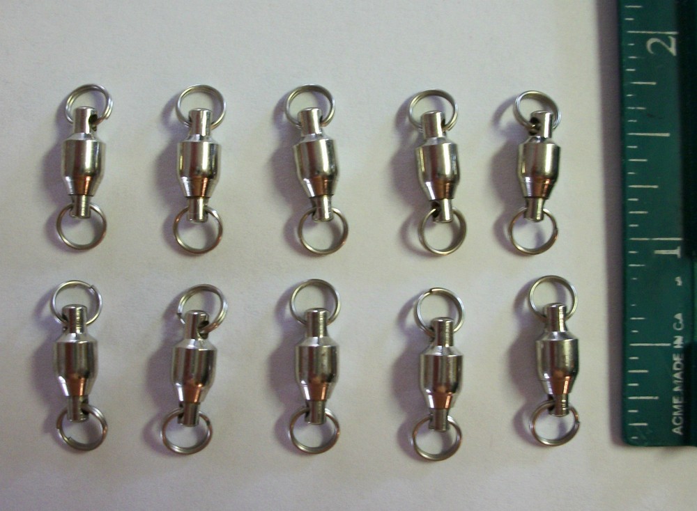 10 Spinnerbait Swivels Ball Bearing Size #4 with two split rings