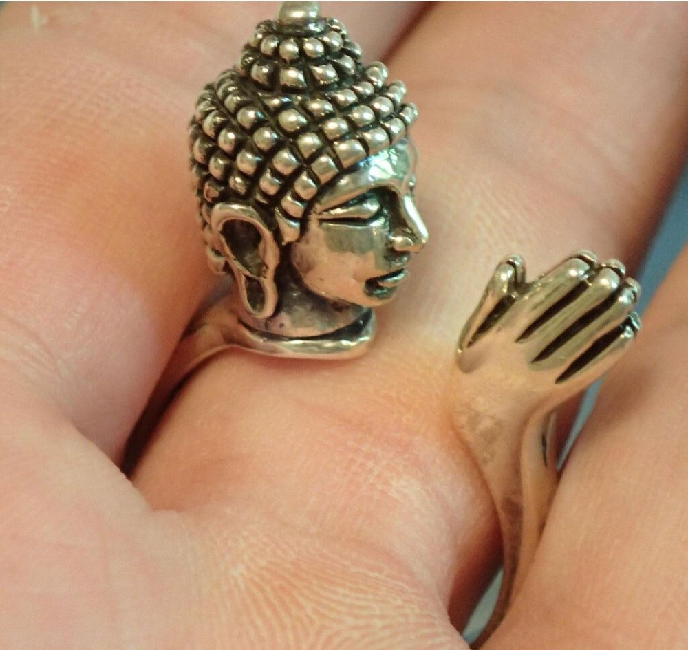 Sterling Silver Praying Buddha Adjustable size9