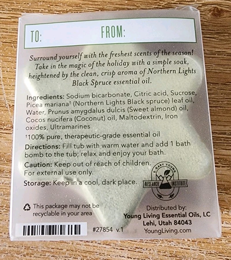 Young Living Essential Oils O' Christmas Tree Bath Bomb