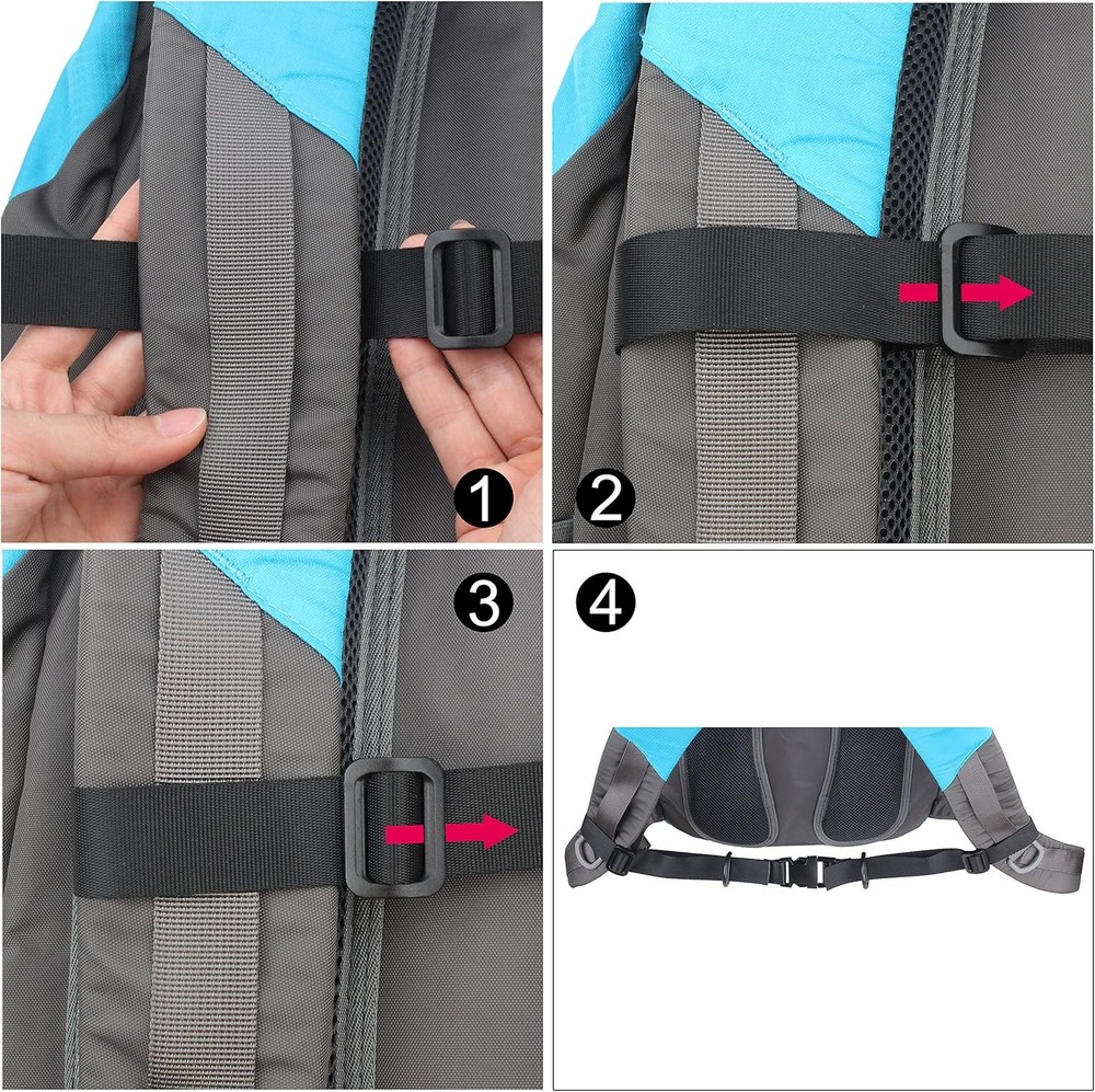 Wisdompro Backpack Chest Strap, Heavy Duty Adjustable Sternum Black
