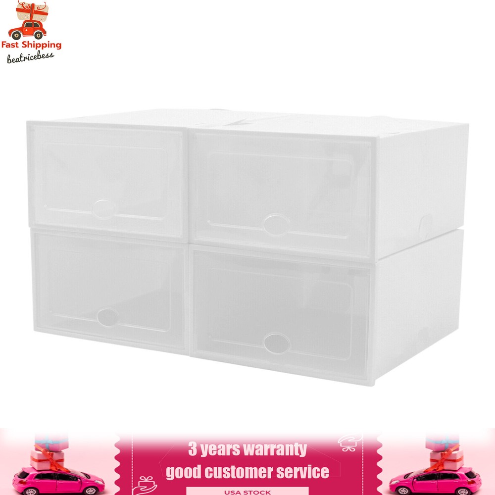 20Pcs Plastic Shoes Storage Box Stackable Display Case Sneaker Organizer Case