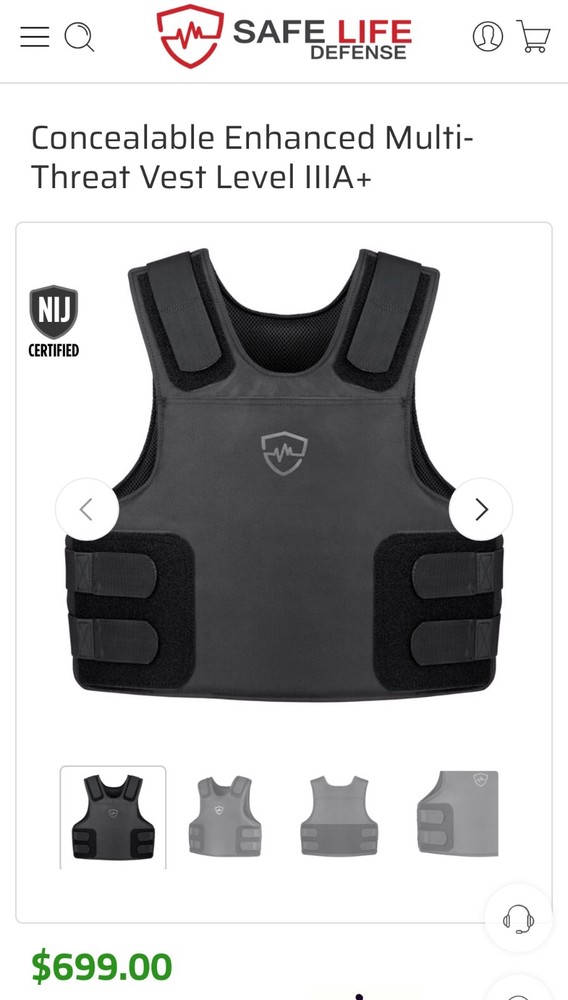 safe life defense vest small