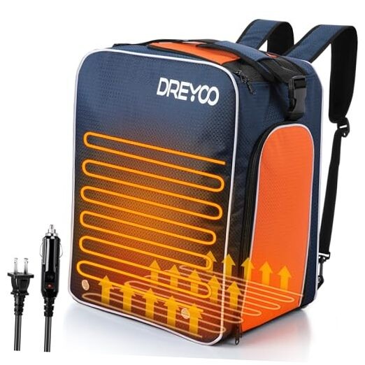 Heated Ski Boot Backpack 55L, 50°C Constant Temperature Boot Bag with AC 100