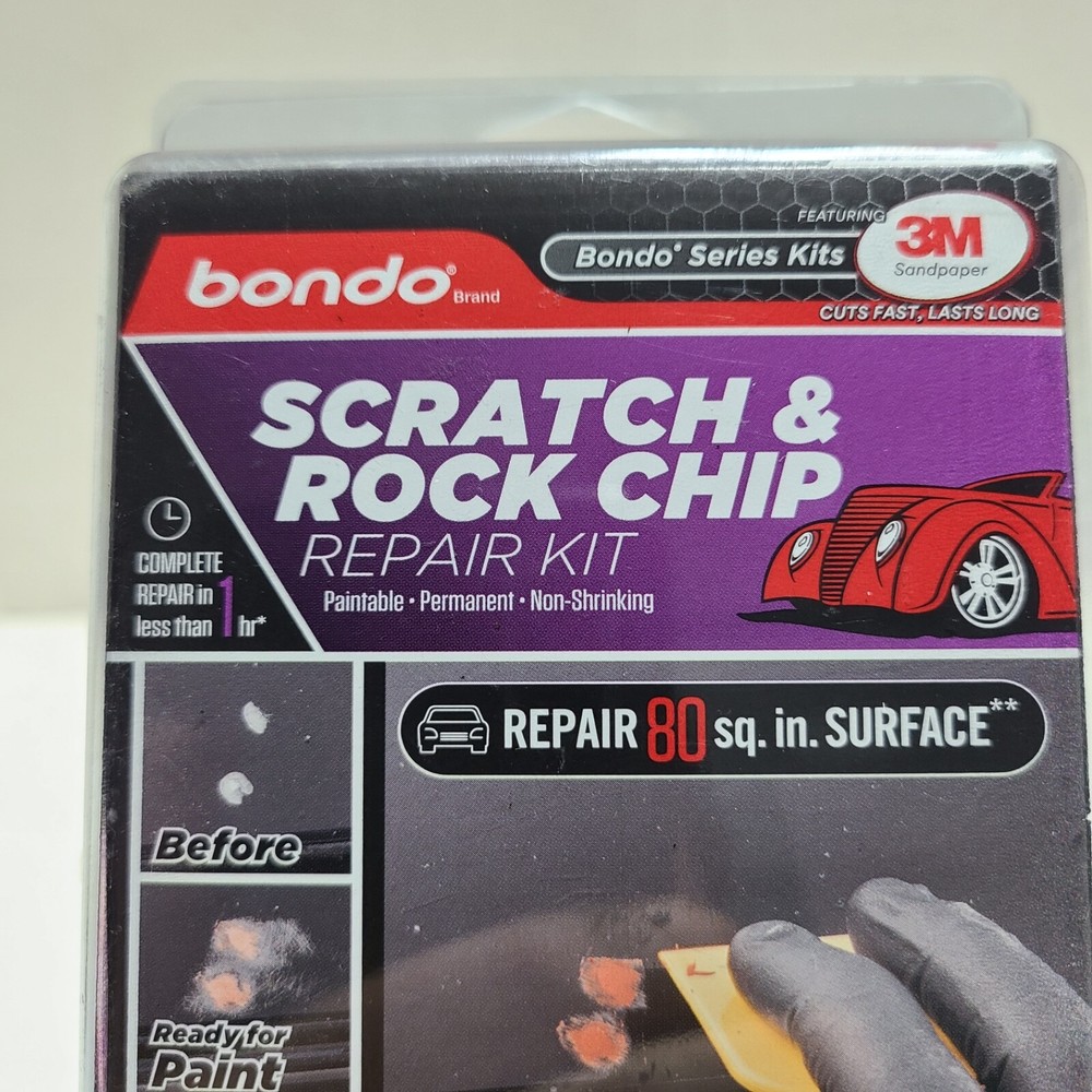 3M Bondo Scratch & Rock Chip Repair Kit. Paintable • Permanent • Non-Shrinking.