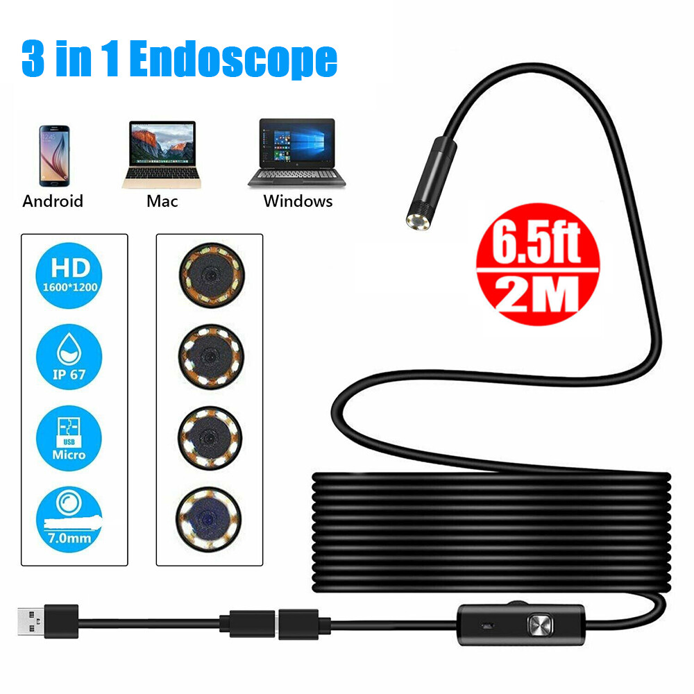 Mini Borescope Endoscope Camera 7mm USB  Type-C Camera For Android / PC MAC