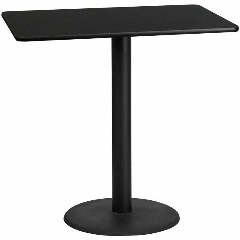 Flash Furniture 30X48 Laminate Table-Rd Base In Black