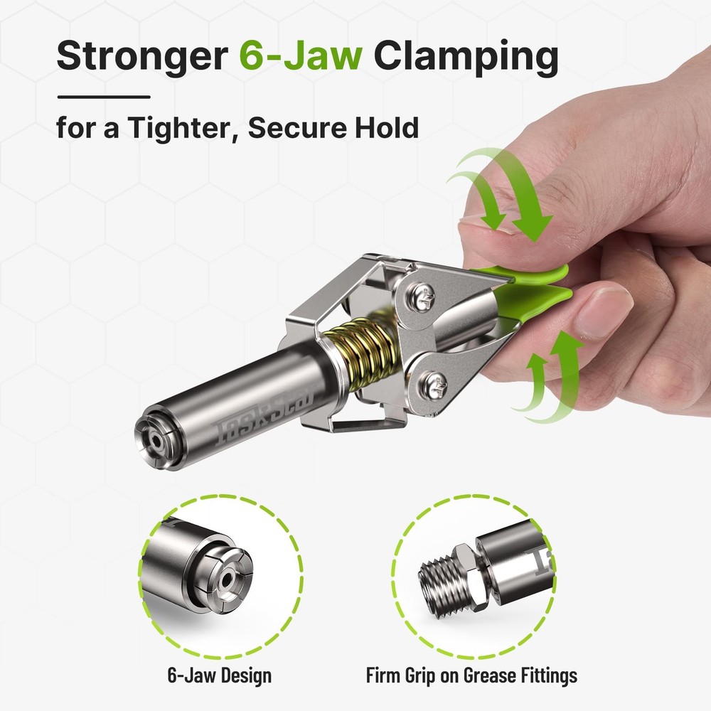 TaskStar 12000 PSI Grease Gun Quick Release Coupler Pro, Green