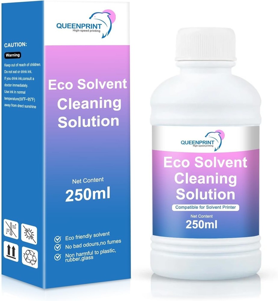 QUEENPRINT Eco Solvent Ink Cleaning Solution 250ml for Roland & Mimaki Printers