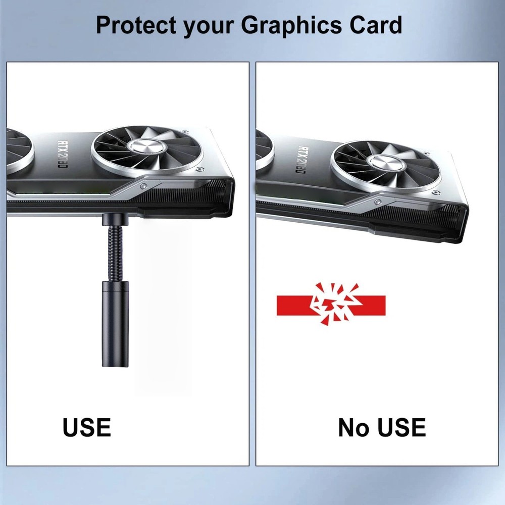 GPU Support w/Magnetic Base & Rubber Pad Adjustable 70-120mm for PC Case