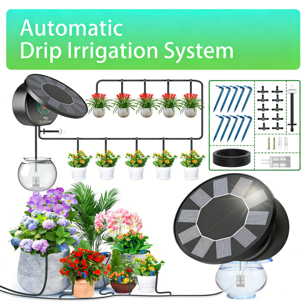 Automatic Solar Drip Irrigation System Kit, DIY Irrigation System for Garden New