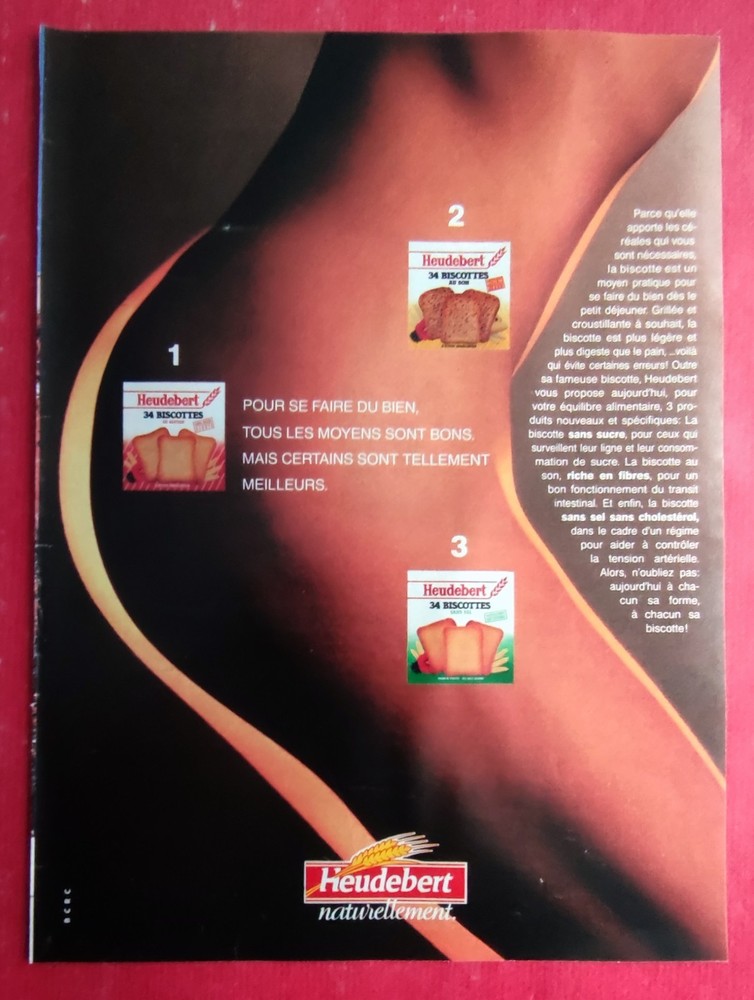 Press advertisement: food biscuits HEUDEBERT naturally 1990