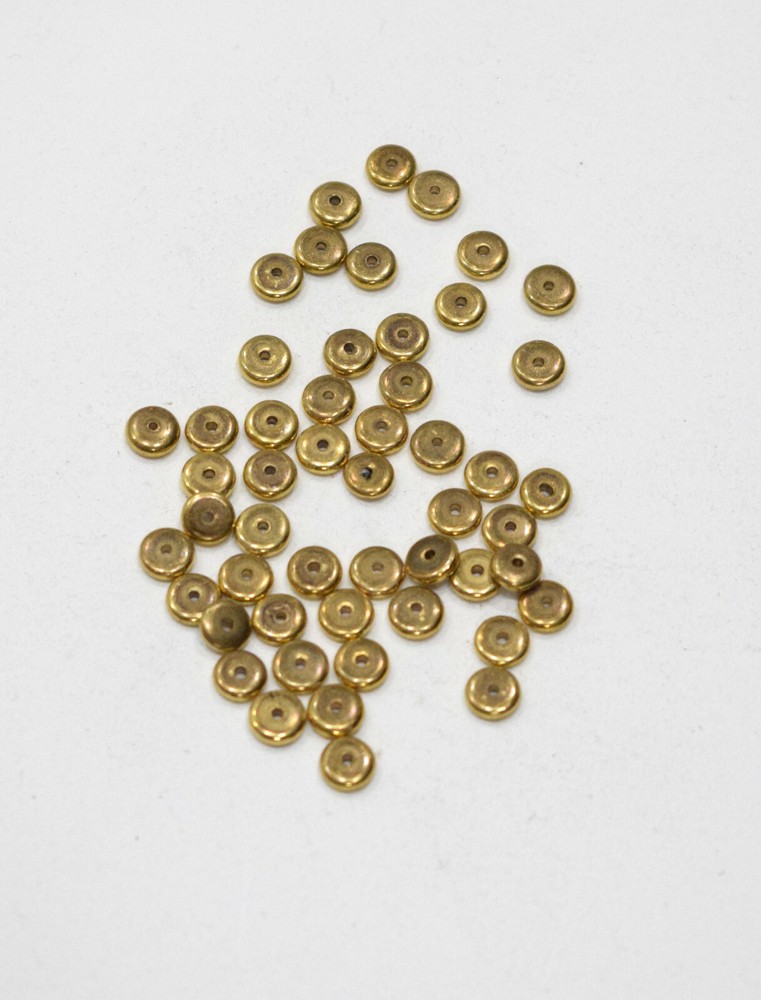 Beads Gold Flat Disc Beads 6-7mm