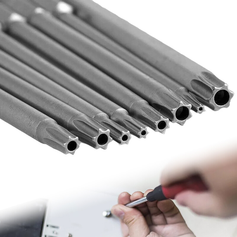 8PCS 100mm Extra Long Torx Screwdriver Bits Set - Security Hex Magnetic