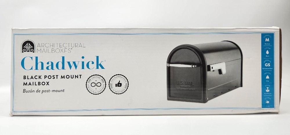 Architectural Mailboxes Black Post Mount Mailbox Rust-Resistant Galvanized Steel