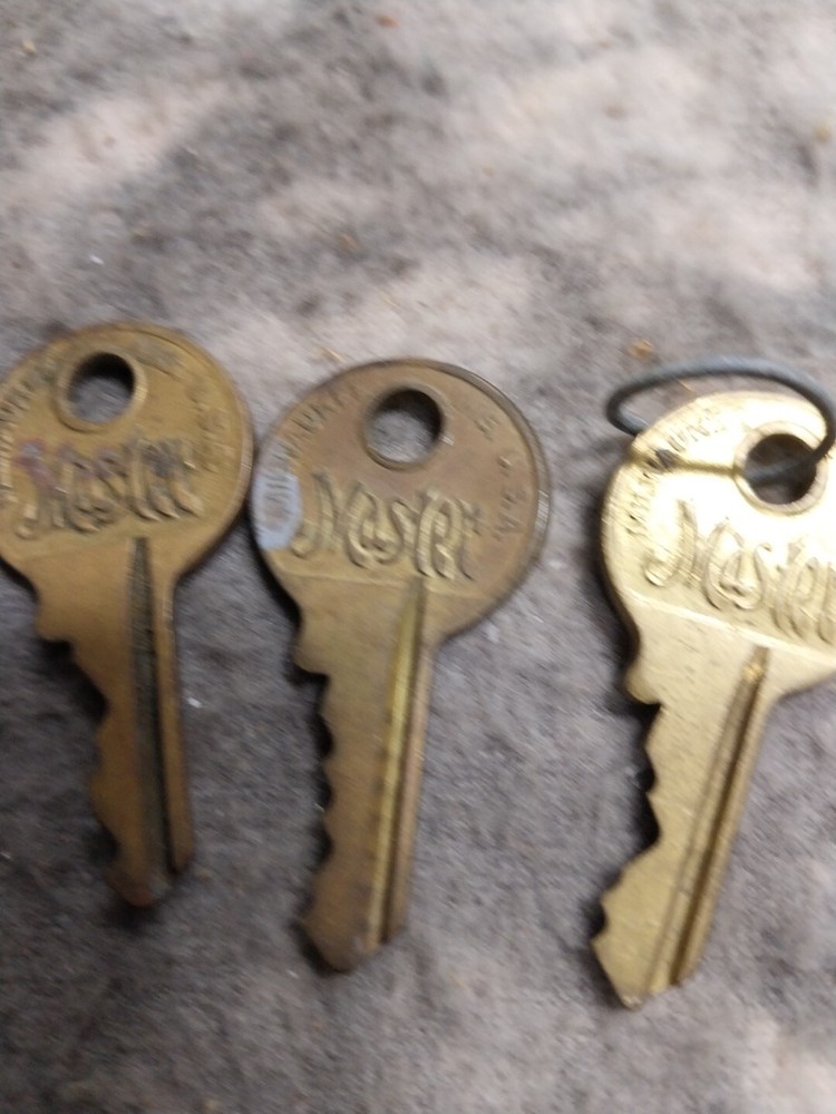 3 old master lock keys
