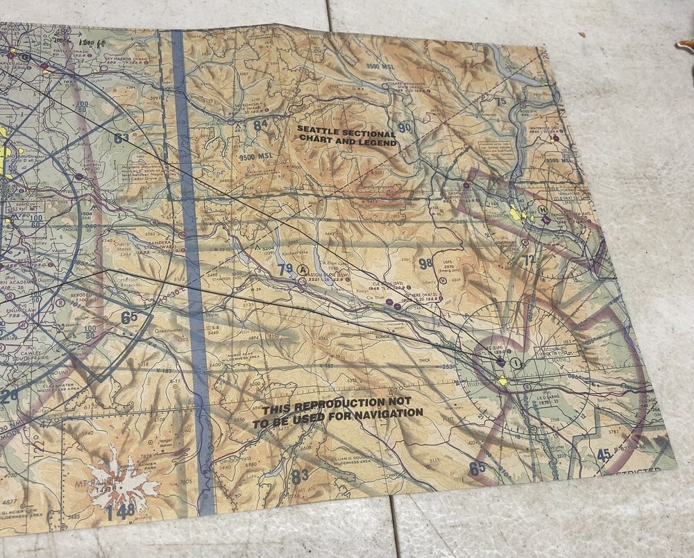 1994 NOAA SEATTLE Sectional Aeronautical Chart - 46th Edition