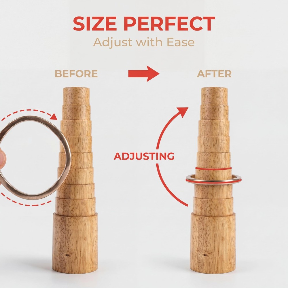 Bracelet Mandrel, Wooden Step Bangle Mandrel Sizer Adjust Adjuster...