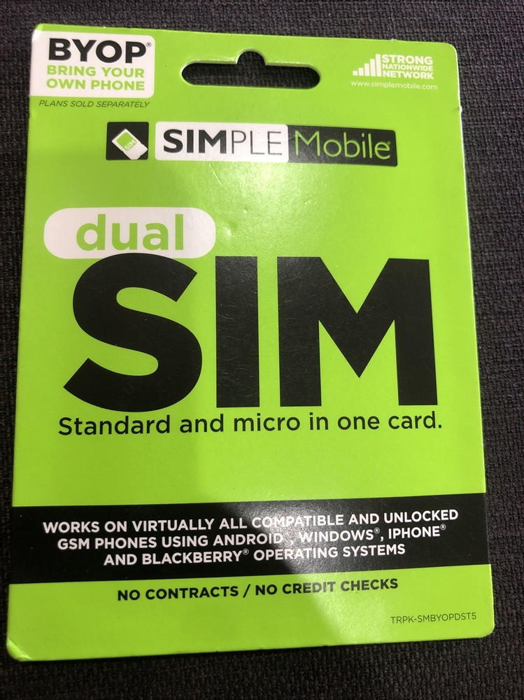 Preloaded Simple Mobile Sim Card INCLUDE