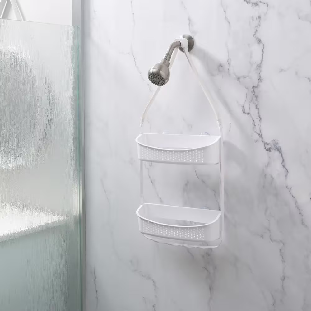 2 Way Convertible Shower Caddy in White