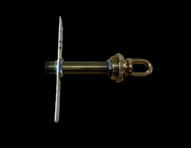 OVERSIZED 9” CAST BRASS CEILING CANOPY & SOLID BRASS LOOP 1/4 IPS & Hardware NOS