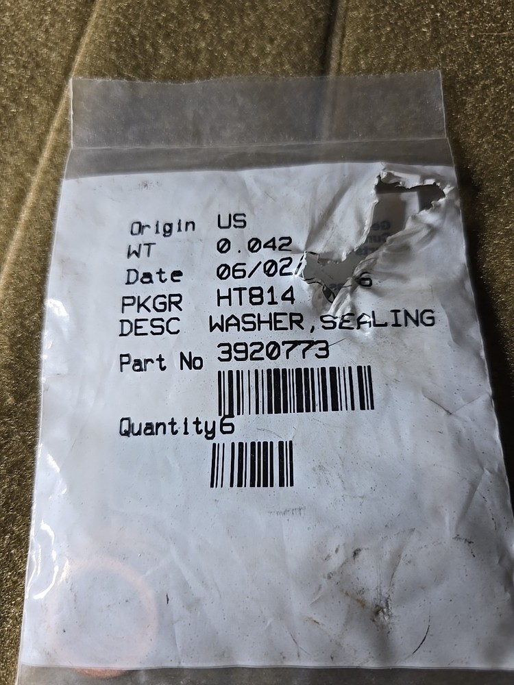 CUMMINS WASHER,SEALING 3920773x4