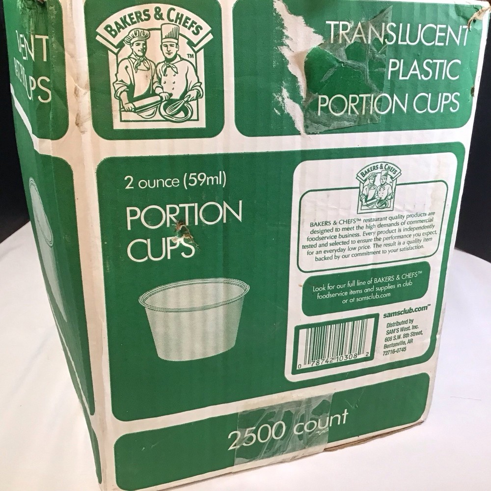 Bakers & Chefs 2oz Plastic Translucent Portion Cups Clear 2000