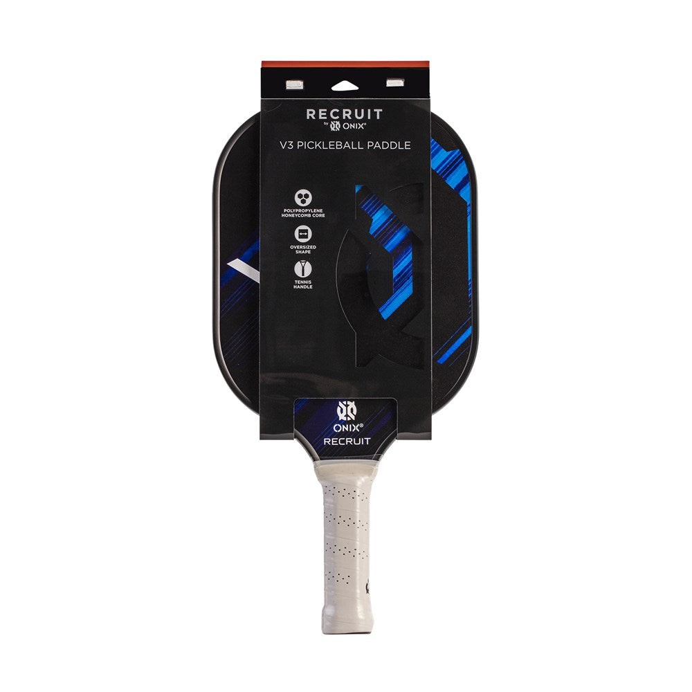 ONIX PickleBall Paddle Recruit V3 Black/Blue Polypropylene core